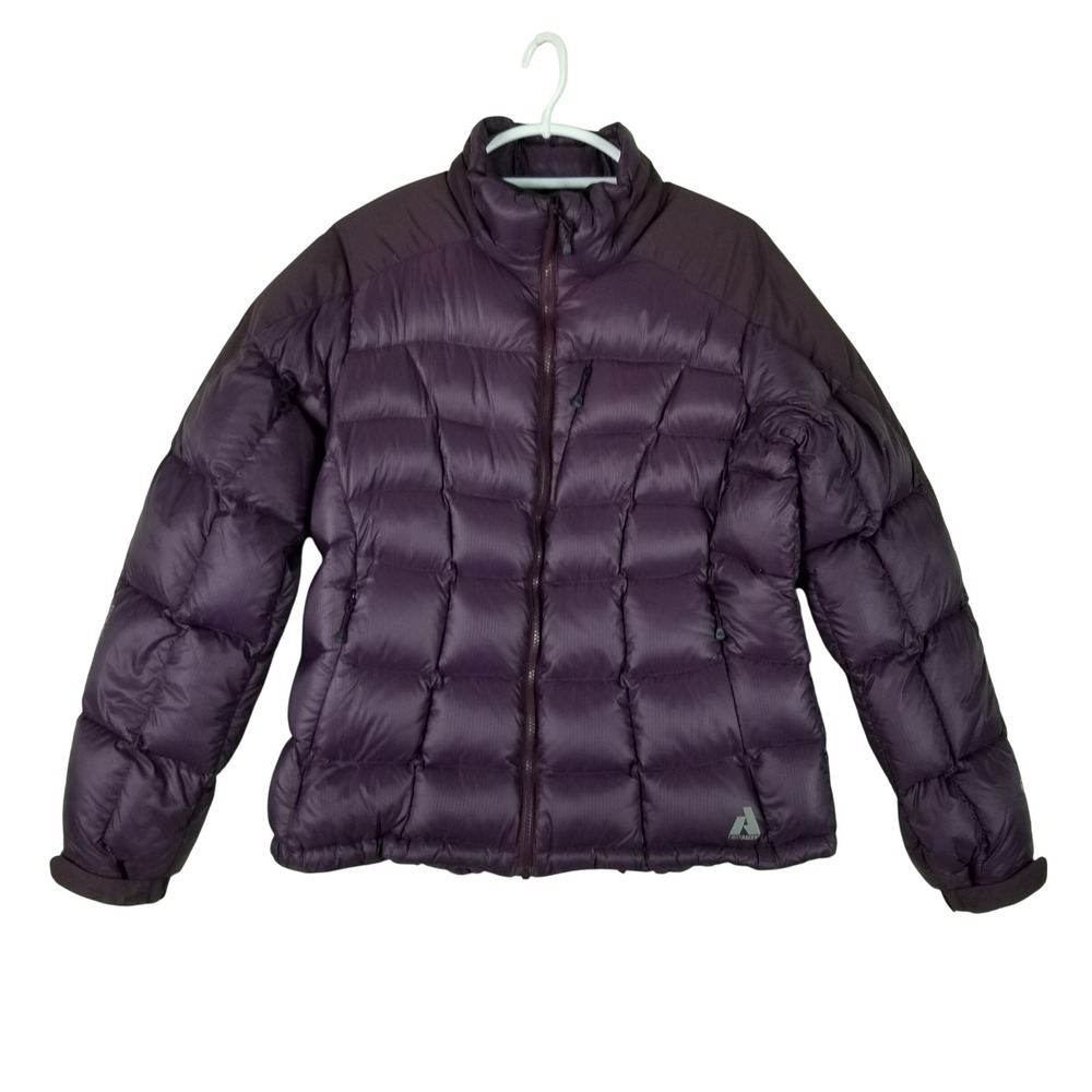 Eddie Bauer First Ascent Puffer Jacket Womens Large Purple 800 Fill Down Zip